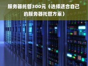 服务器托管300元（选择适合自己的服务器托管方案）